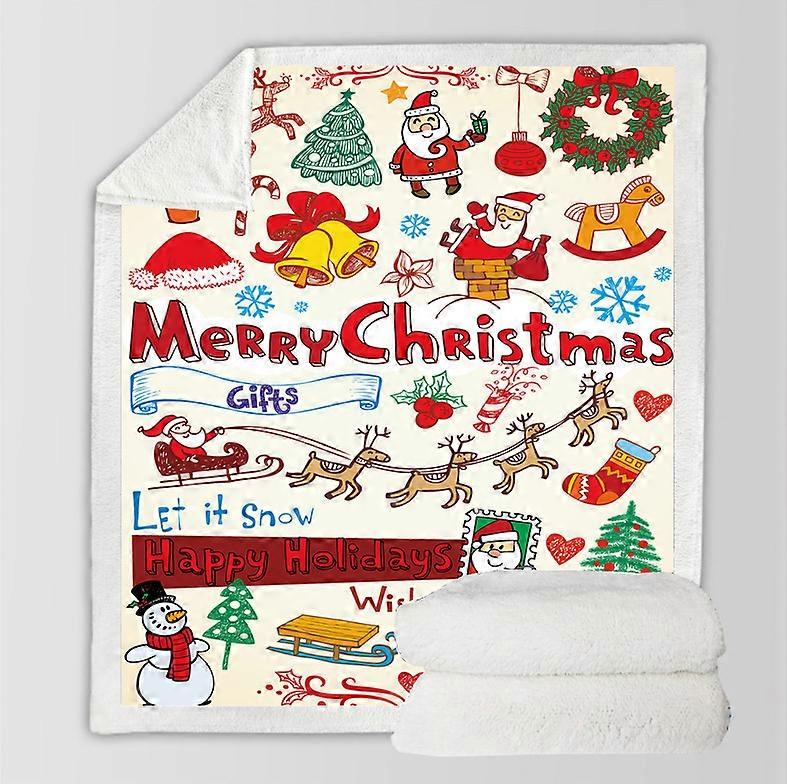 Christmas Elements Printed Blanket Flannel