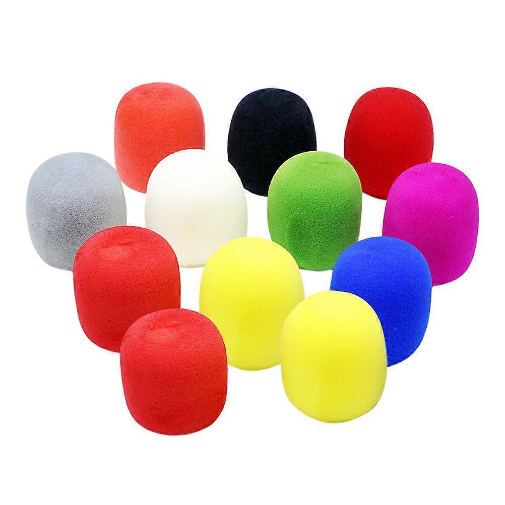 12Pcs Assorted Color Replacement Headset Microphone Cushion Pads Windscreen CoverRandom Color