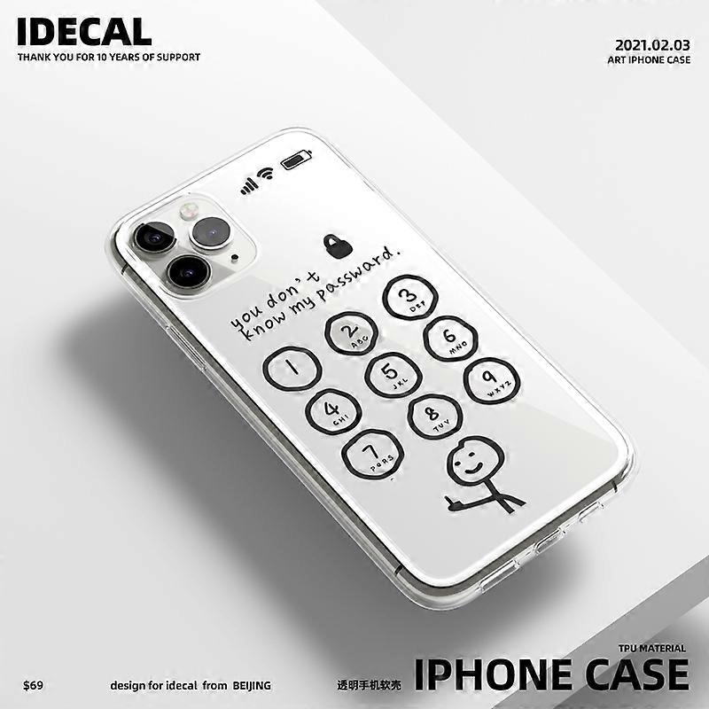 Number Password Key Phone Case for 6 - 13 Promax