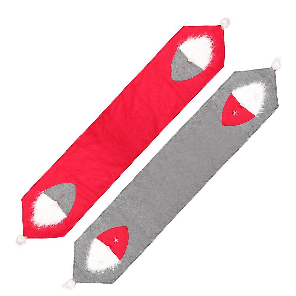 Christmas Tablecloths Red Gray 170 * 34cm Rudolf Brothers Table Runner