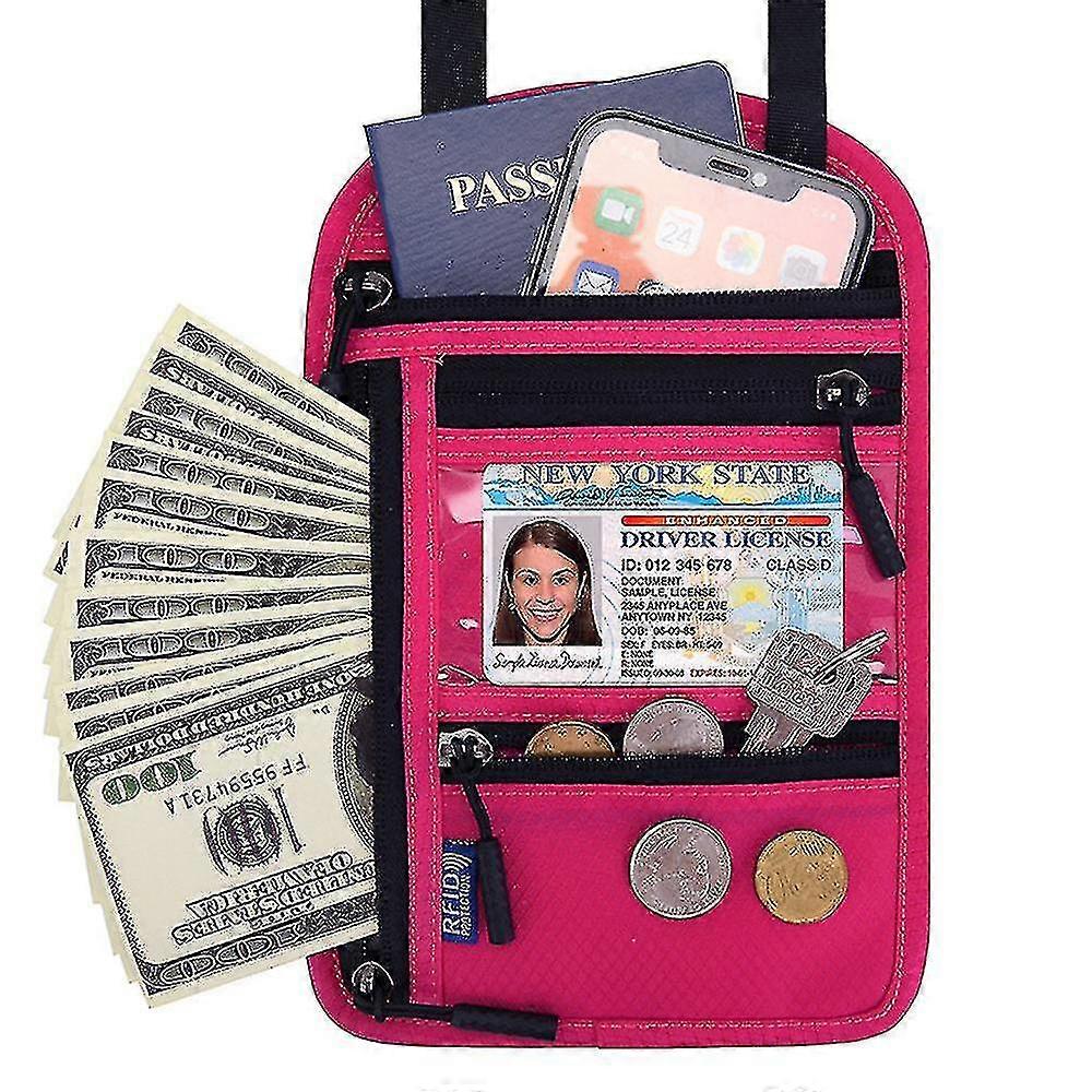 Portable Halter Passport Holder Multiple Pockets Wallet Pouch Credit Card Storage Organizer