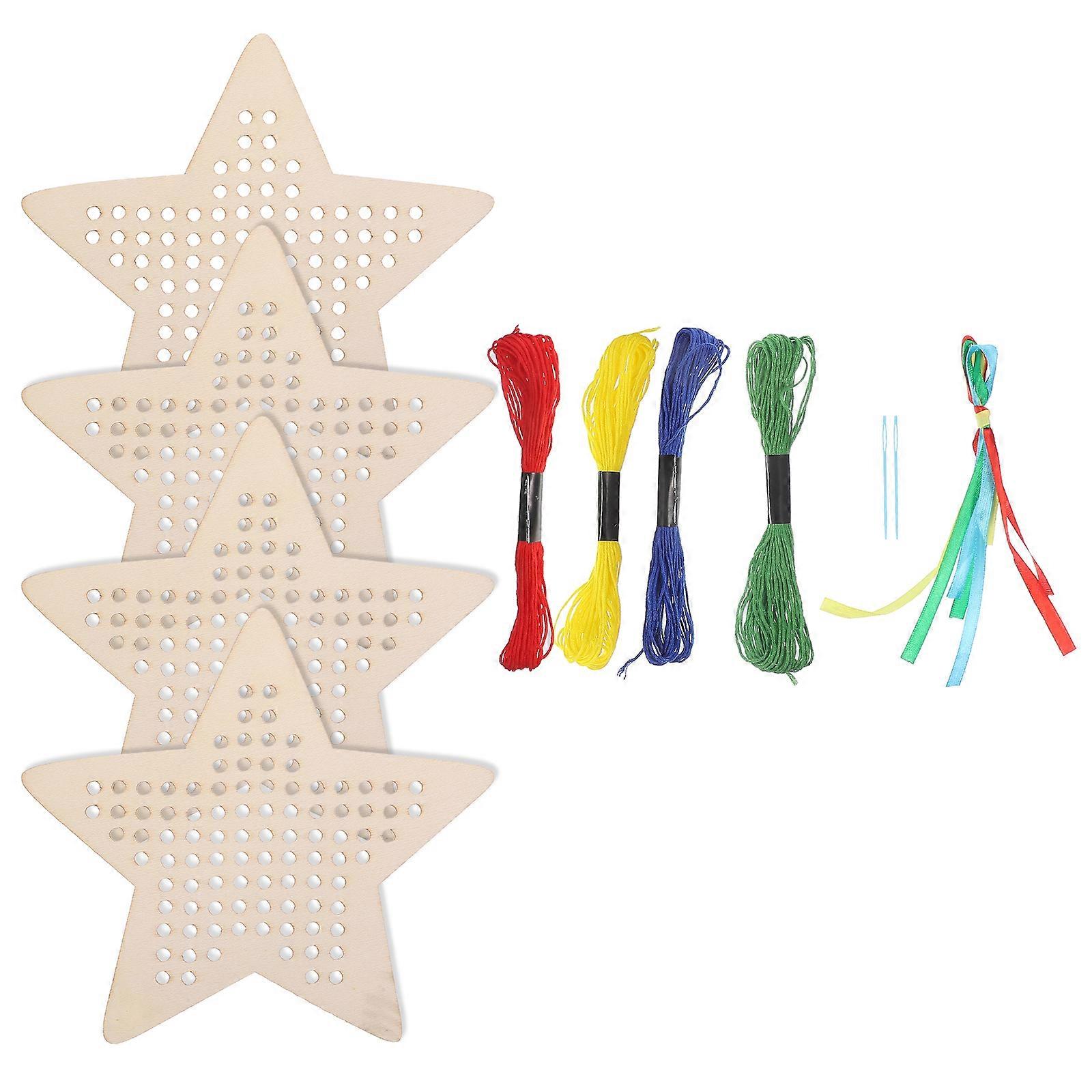 1 Set of Wooden Embroidery Book Marks DIY Wooden Bookmarks Handmade Cross Stitch Bookmarks