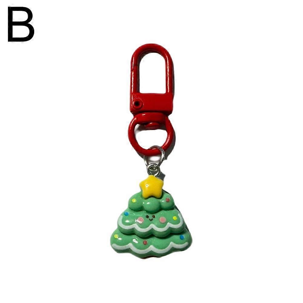 Keyring Christmas Keychain Hanging Chain Gift Cartoon Resin Key Pendant