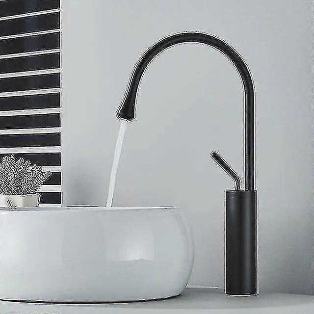 Moderne håndvaskarmatur børstet guld sort sølv vandhane dæk monteret 360 rotationsbassin vask hane mixer varm og kold messing hane