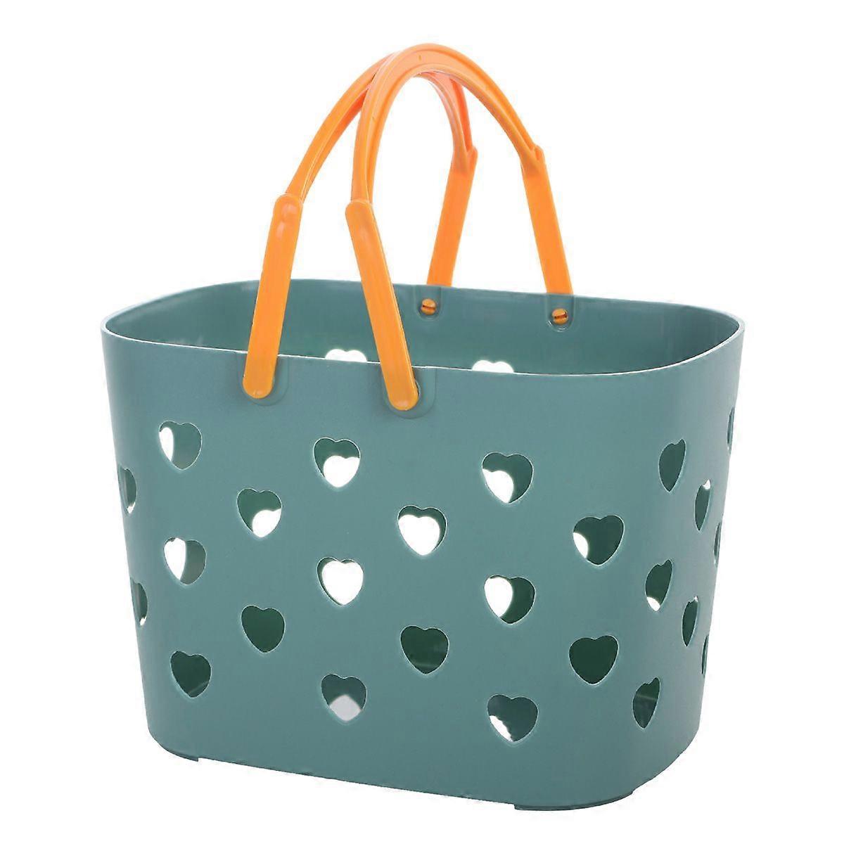 Portable Shower Caddy Basket Large Capacity Smoother Edges Plastic Shower Storage Tote for Bathroom Blue