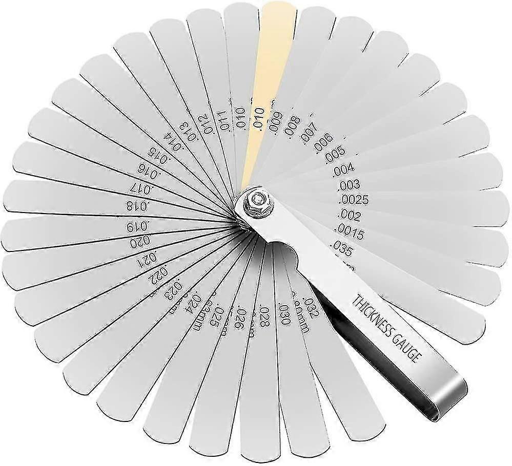 32 Blades Feeler Gauge Set Stainless Steel Feeler Gauge Dual Metric/imperial Markings For Measuring Gap Width Or Thickness