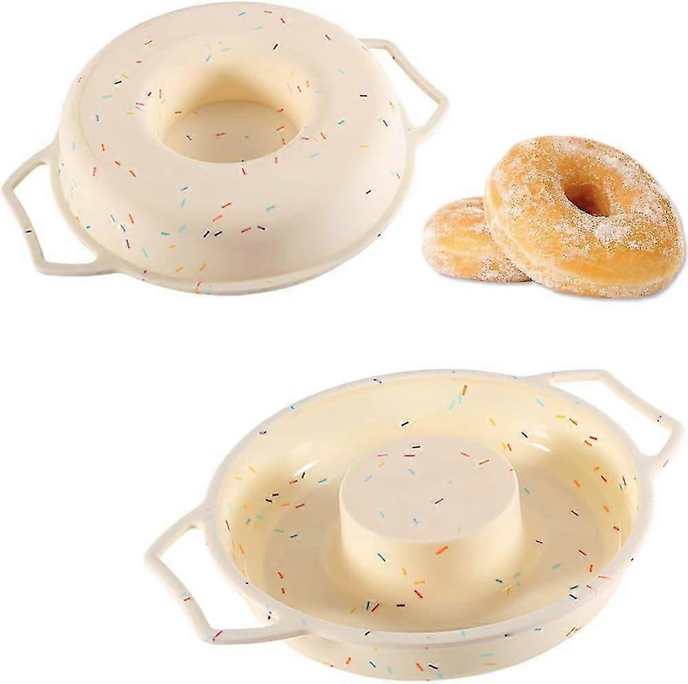 Silicone Donut Pan Cake Mold 9 Inch Doughnut Pans For Baking, Non Stick Round Cake Pan With Handle (large1pack)"