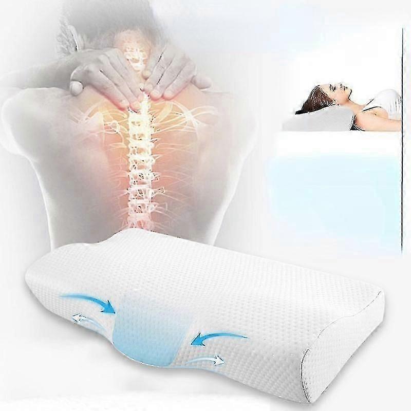 Orthopedic Memory Foam Pillow 60x35cm Slow Rebound Soft Memory Slepping Pillows Butterfly Shaped Relax The Cervical For Adult Ns2