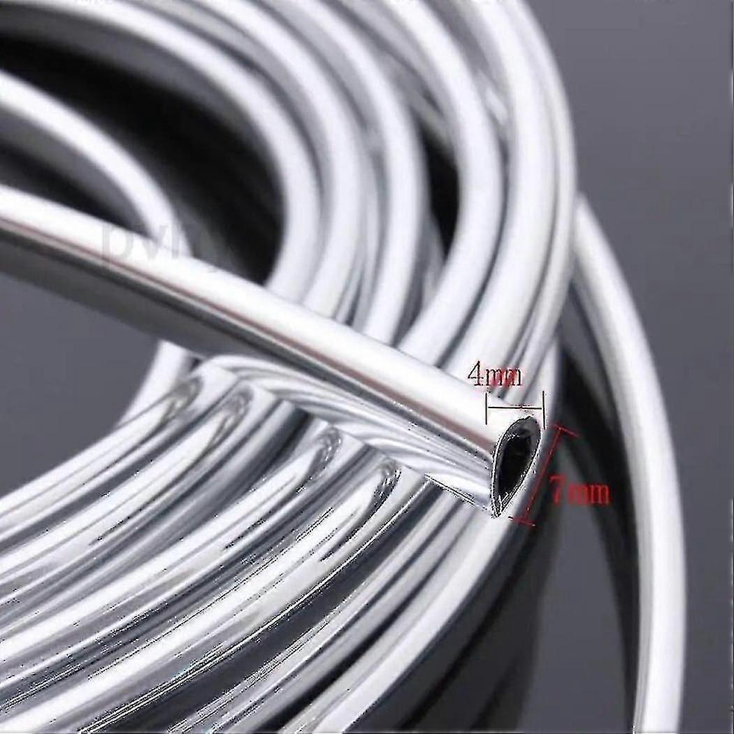 6m Porte De Voiture Chrome Moulure Garniture Bande Bord Scratch Guard Protecteur Couverture Bande Rouleau Chrome Style