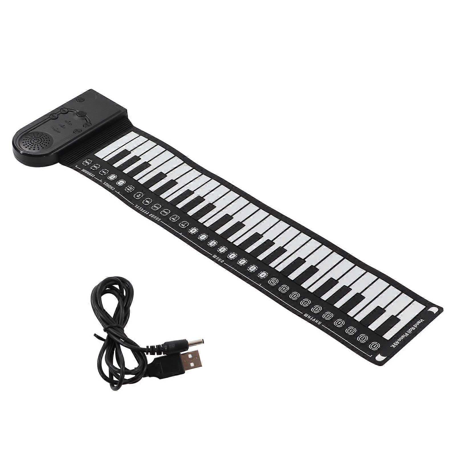Hand Roll Piano 49 Key Portable Foldable Electric Keyboard Piano with Speaker for Beginners Musical Instrument