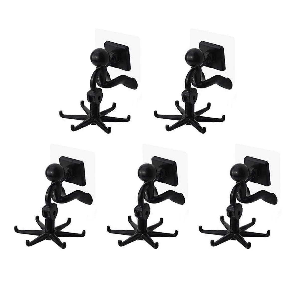 360 Rotating Utensil Holder Hook, 5-Piece Set, Self-Adhesive, Strong Load-Bearing, for Kitchen Bat