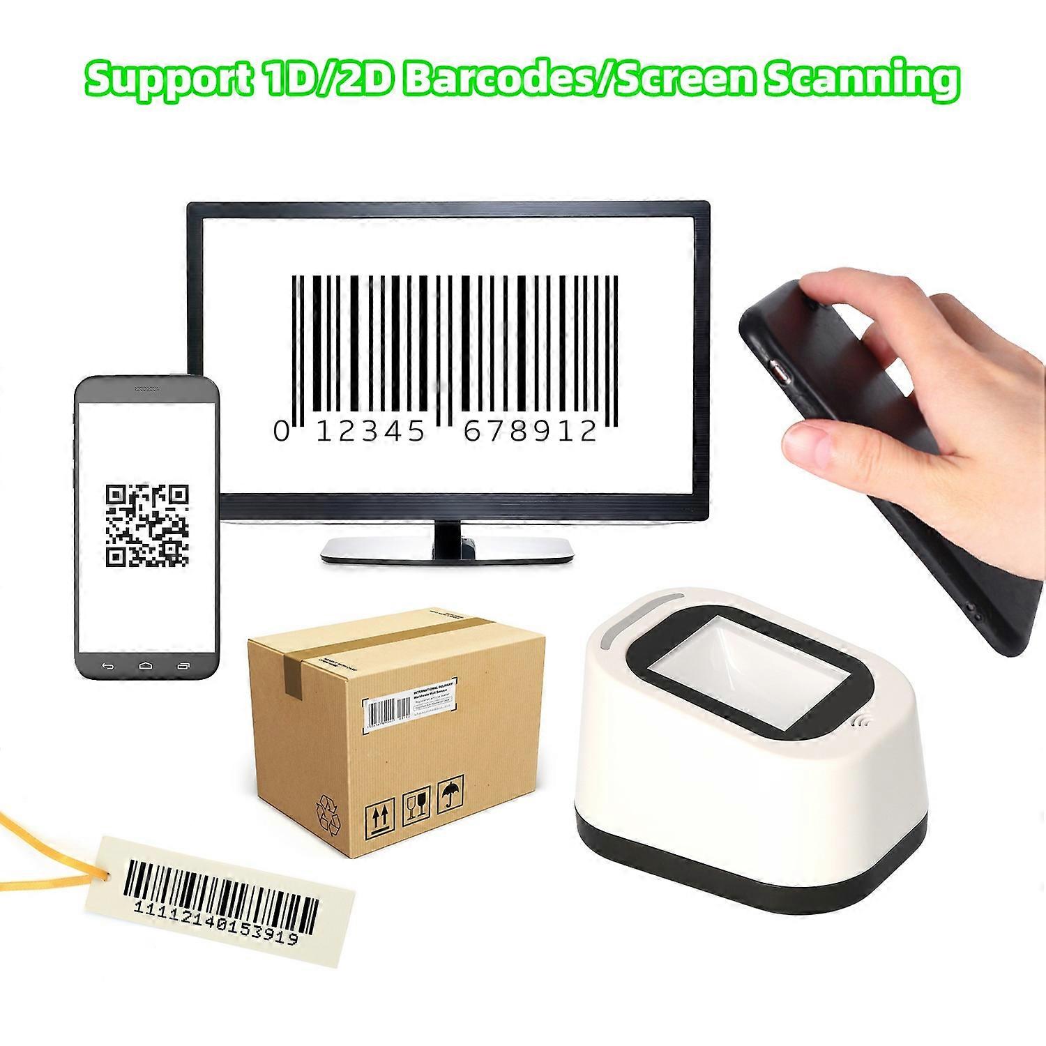 Omnidrectional Desktop Hands-free 1D 2D QR Barcode Scanner Platform USB Wired Bar Code Reader Large 