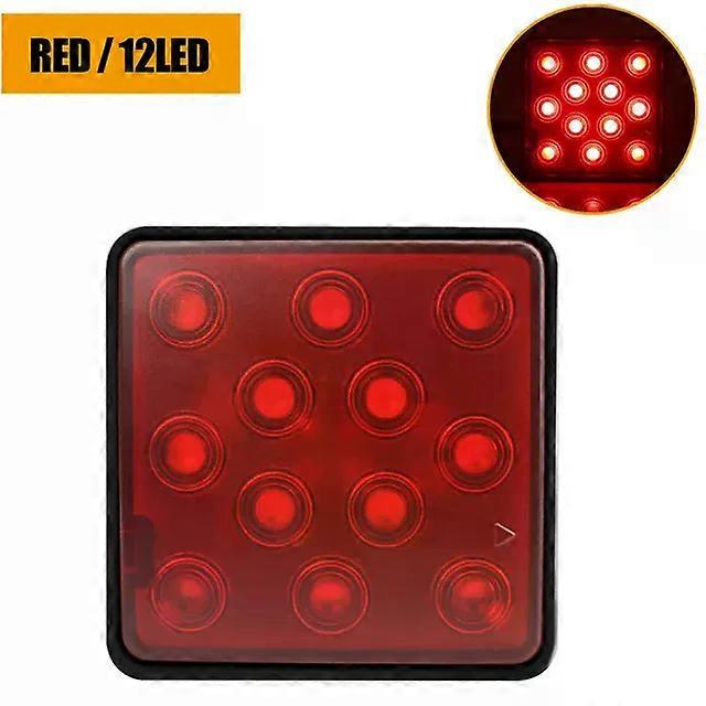 Universal LED Car Taillight Red Stop Brake Light Running Lamp compatible for Trailer Truck Towing Pickup with Hitch Receiver Cover MAXP