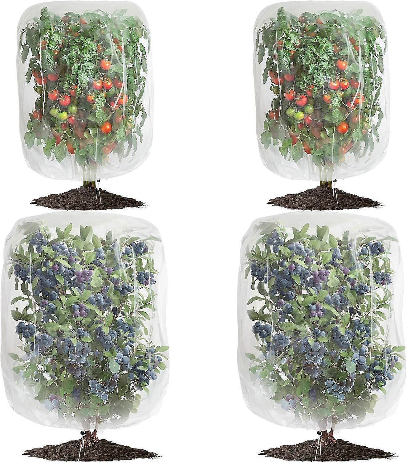 4 Pack Garden Mesh Netting for Plants 2.6x3.3ft - 3.3x4.9ft Insect Bird Netting