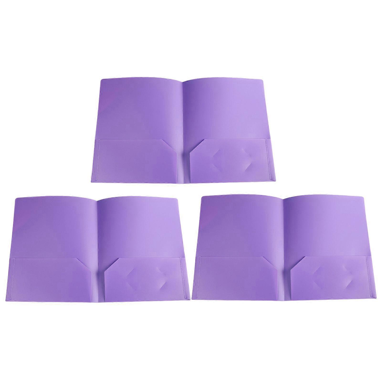 3Pcs Heavy Duty Plastic File Folder Set Tear-Resistant Waterproof Dustproof Foldable Design Business Card Holder