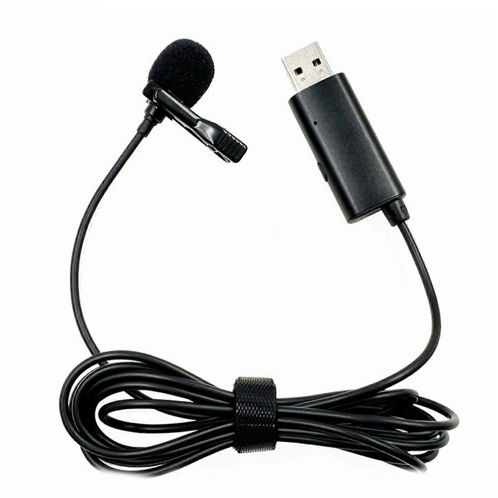 USB Lavalier Microphone Omnidirectional Lapel Mic Clip Dynamic Professional Recorder for Phone Tablet Laptop Podcasts Multicolor