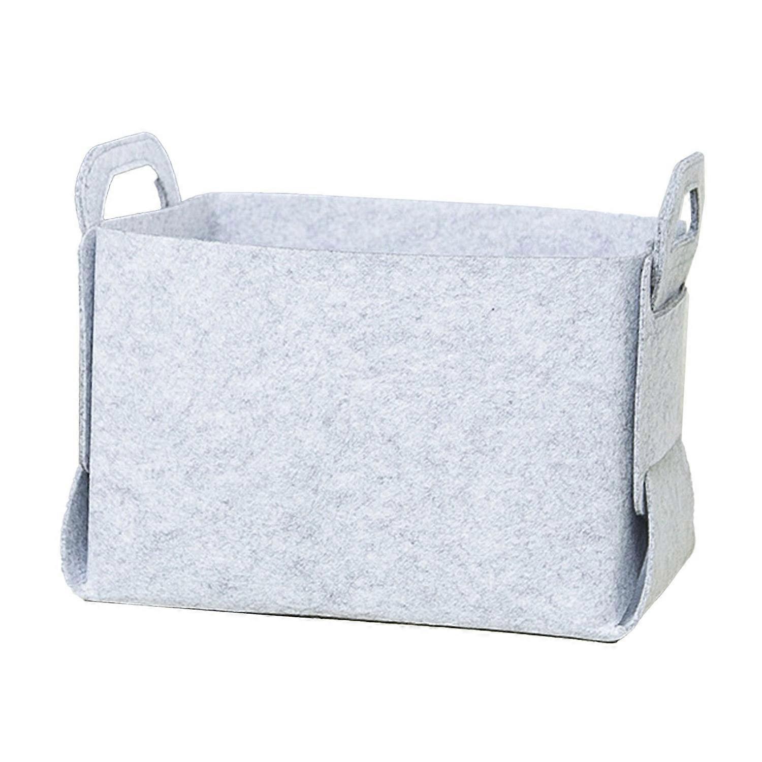 Felt Storage Basket Large Capacity Foldable Felt Storage Bin with Carry Handles for Laundry Closet O