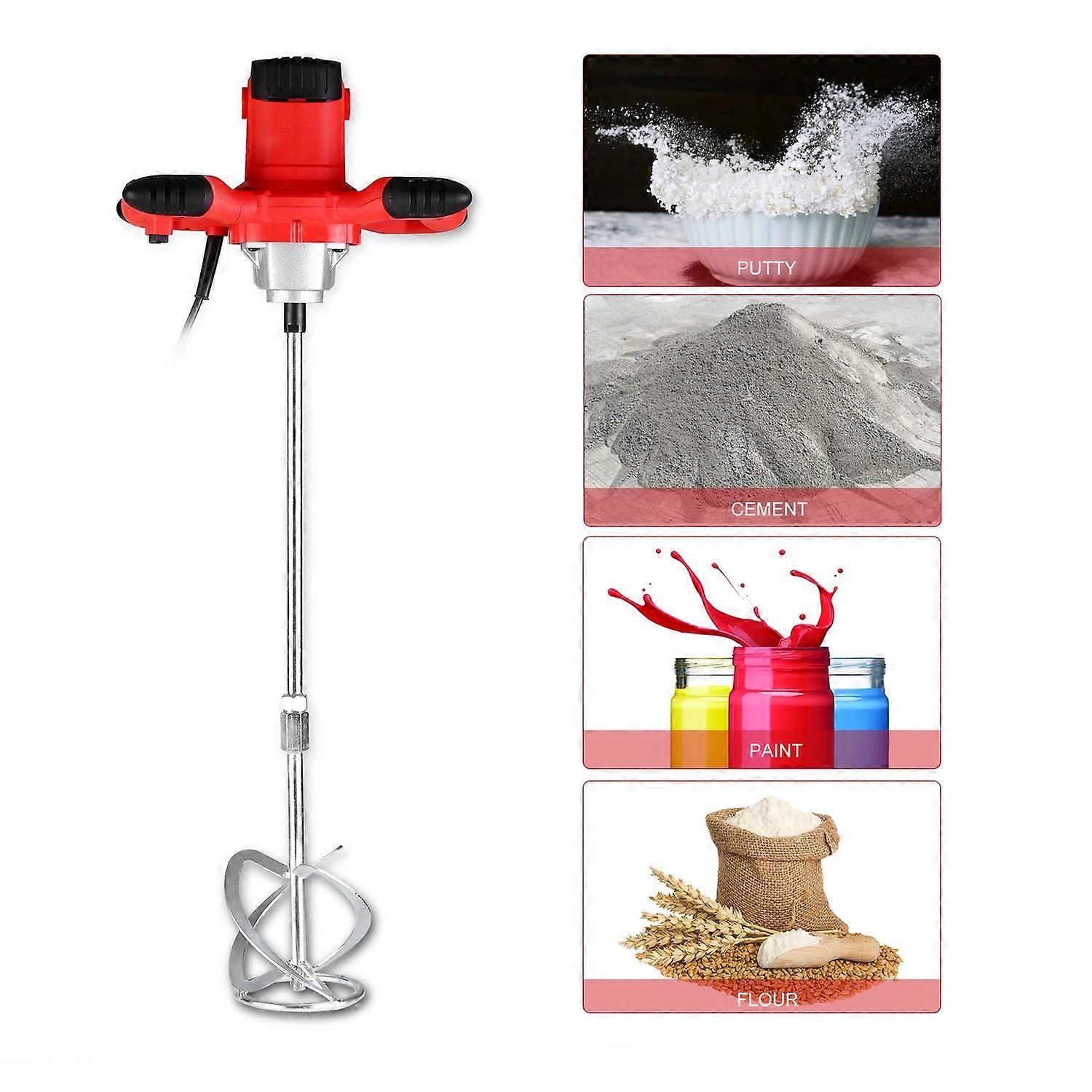 2100W Electric Cement Mixer Stirrer Heavy Duty 6-Speed Regulation Handheld S-type Concrete Mixer for