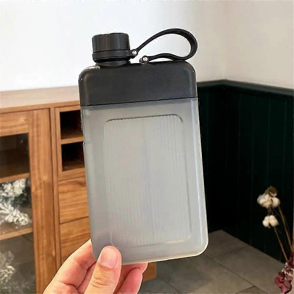 Square Flat Sports Water Bottle Portable Tumbler Drinking Cups Large Niche Accompanying Cup With Handle Notebook Bottles