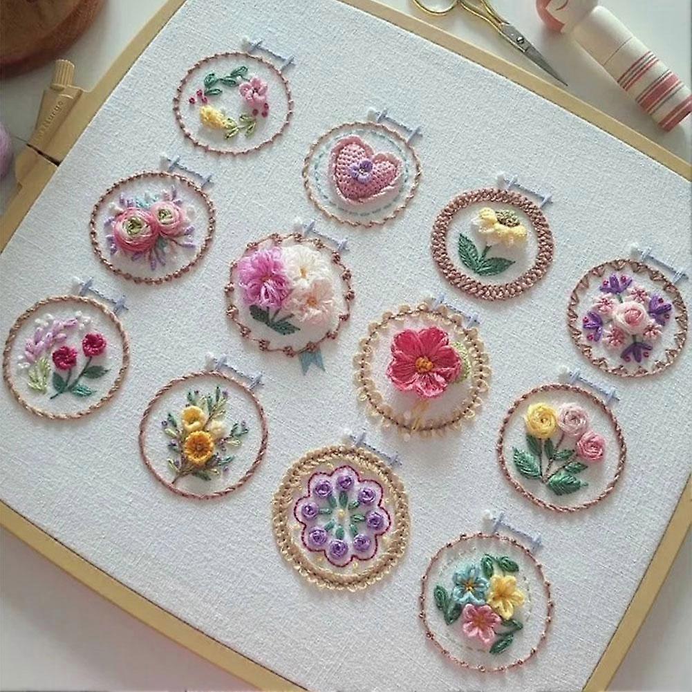 Small Flower Frame Embroidery Kit, Cross Stitch Kits for Beginners Adults