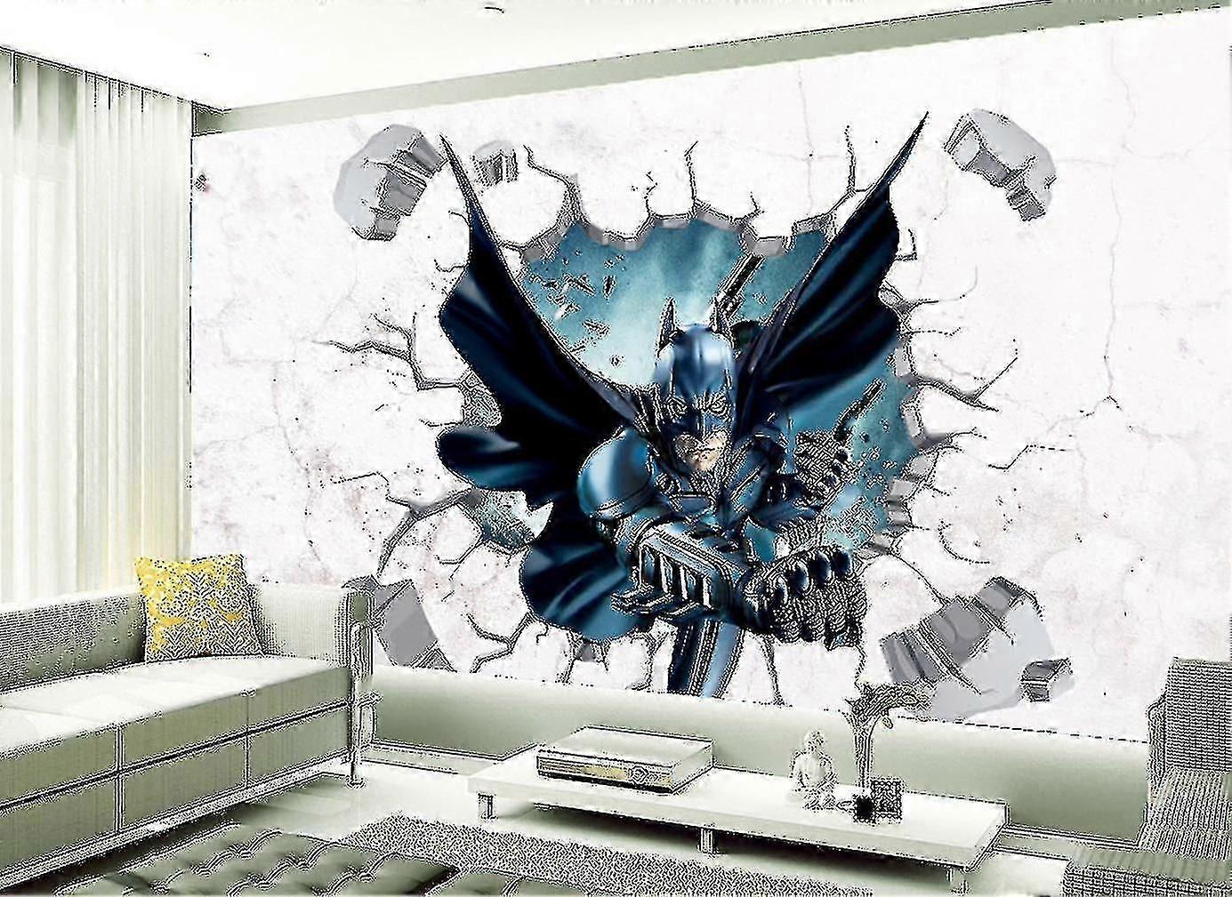 3d Broken Wall Batman Anime Wall Stickers Murals Decals 60x90cm