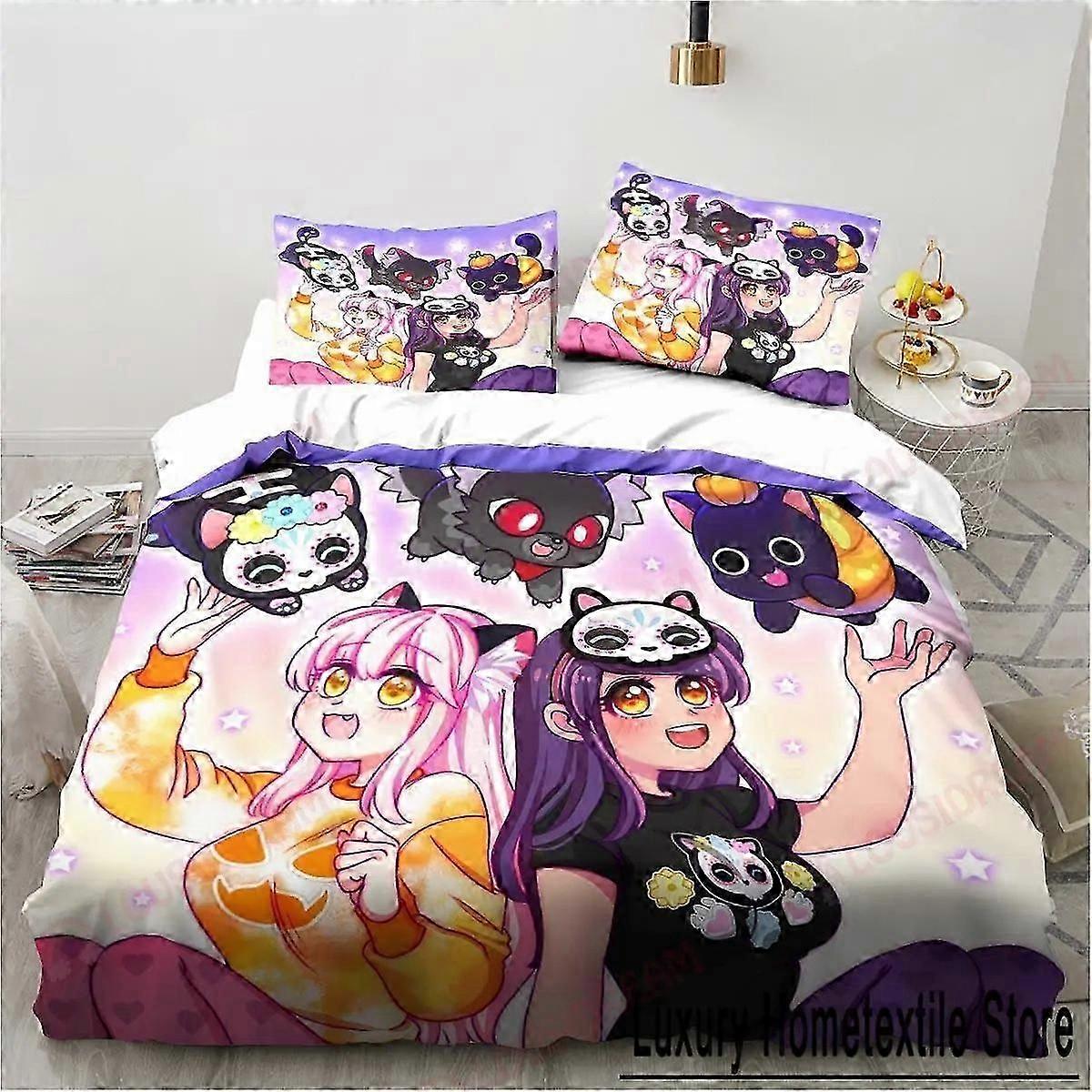 o2574 Lakan ed Game Kawaii Girl Aphmau Sängkläder Set Lakan Barn Sängkläder Set Mircofiber eller Polyester Påslakan Set Lakan fVV2574