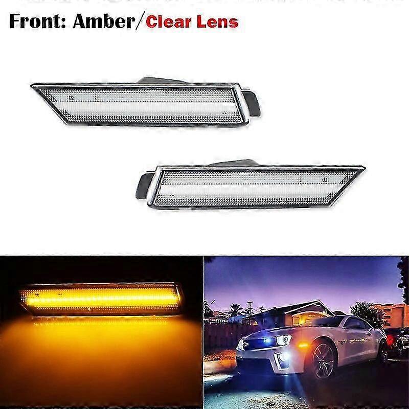 Be suitable for Car Front & Rear Sidemarker Lamps Amber/White Red for 2010-2015 Chevy Camaro Front Bumper LED Fender/Side Marker Blinker