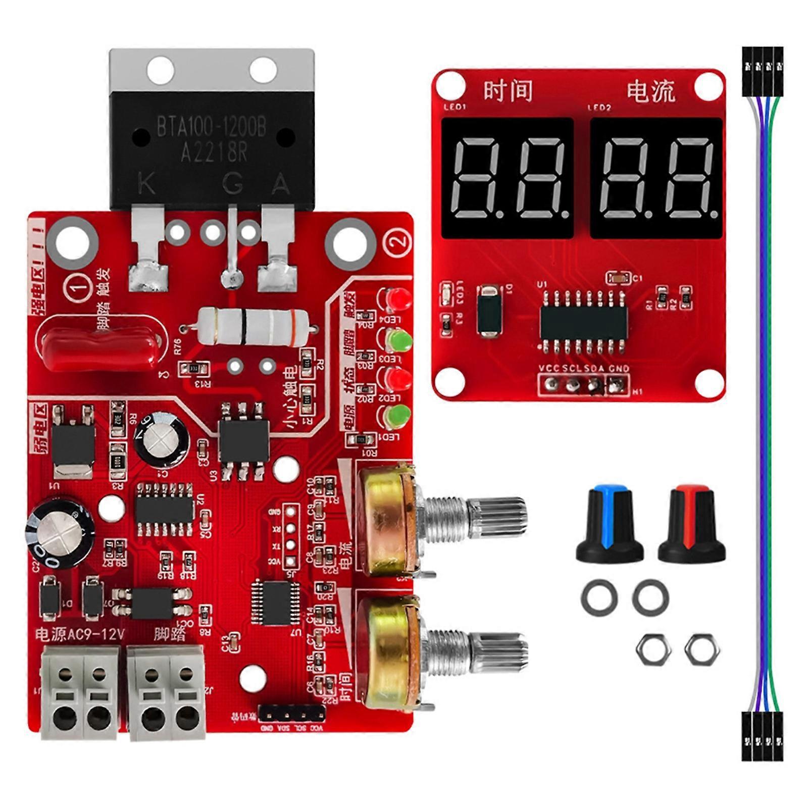 Spots Welder Machine Time Control Board Current Digital Display Controller Board 40A/100A Spots Welding Equipment