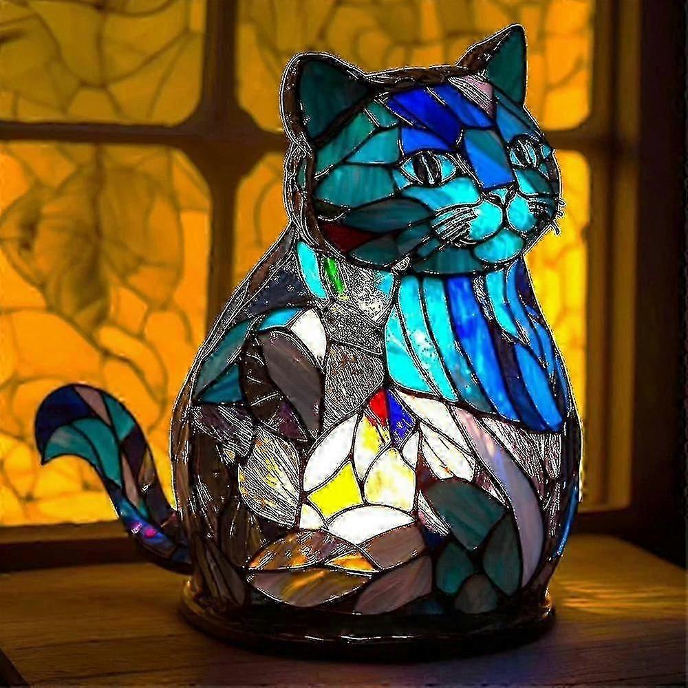 3d Animal Table Lamp Series Stained Glass Stained Night Light Retro Desk Lamps Ta -New SZJR