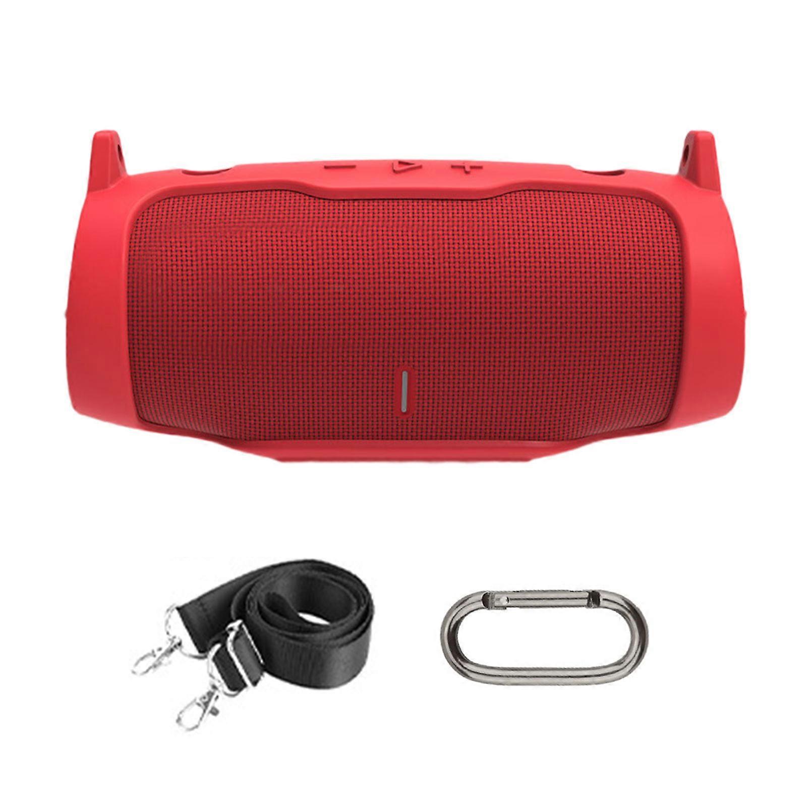 Shockproof Silicone Case with Portable Straps Portable Travel Carrying Case for Charge 6 Speaker, Case Only Red