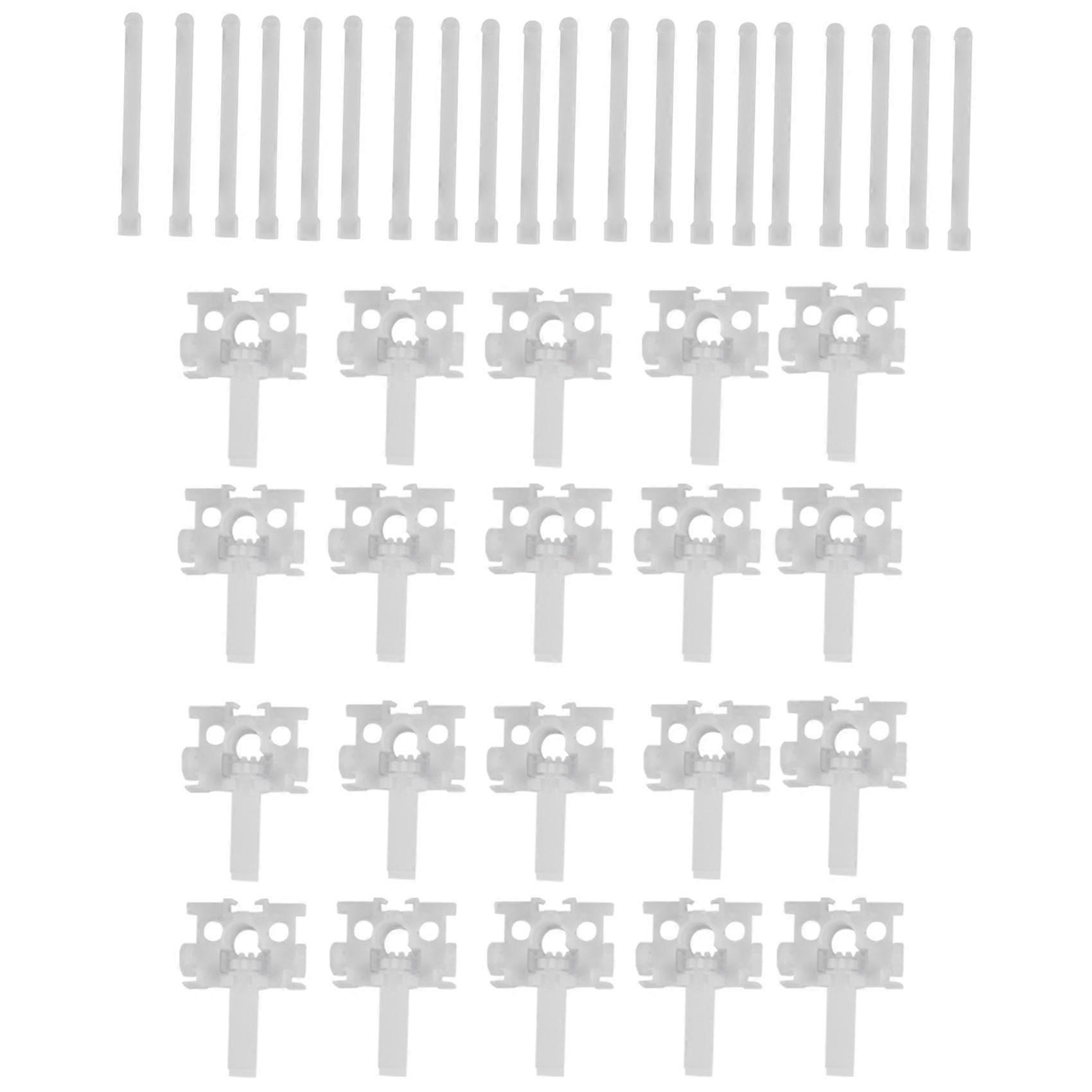 Replacement Components for White Vertical Blind Repair Kits Including 20 Pcs Stems