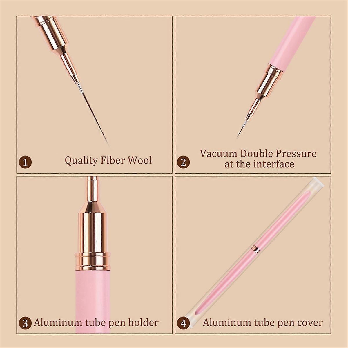 5 قطع 7/9/11/15 / 25 مم مجموعة فرشاة بطانة الأظافر مجموعات فرش الأظافر هلام الأشعة فوق البنفسجية ، ب