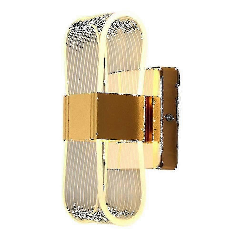Nordic Acrylic Wall Sconce Light Dimmable Lamp Indoor Gold Wave Lines