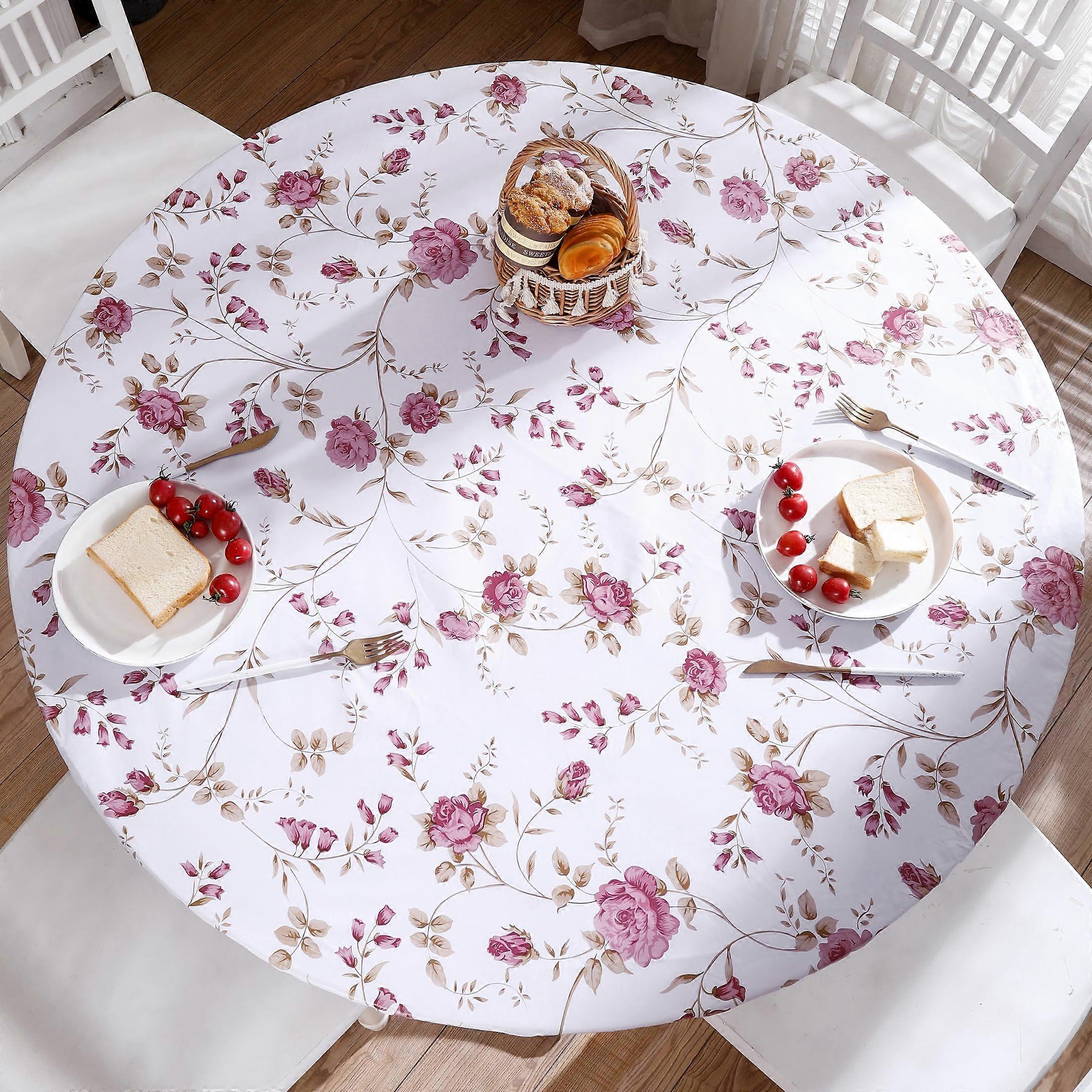 Oil-Proof Wipeable Tablecloth for Dining Round Size.
