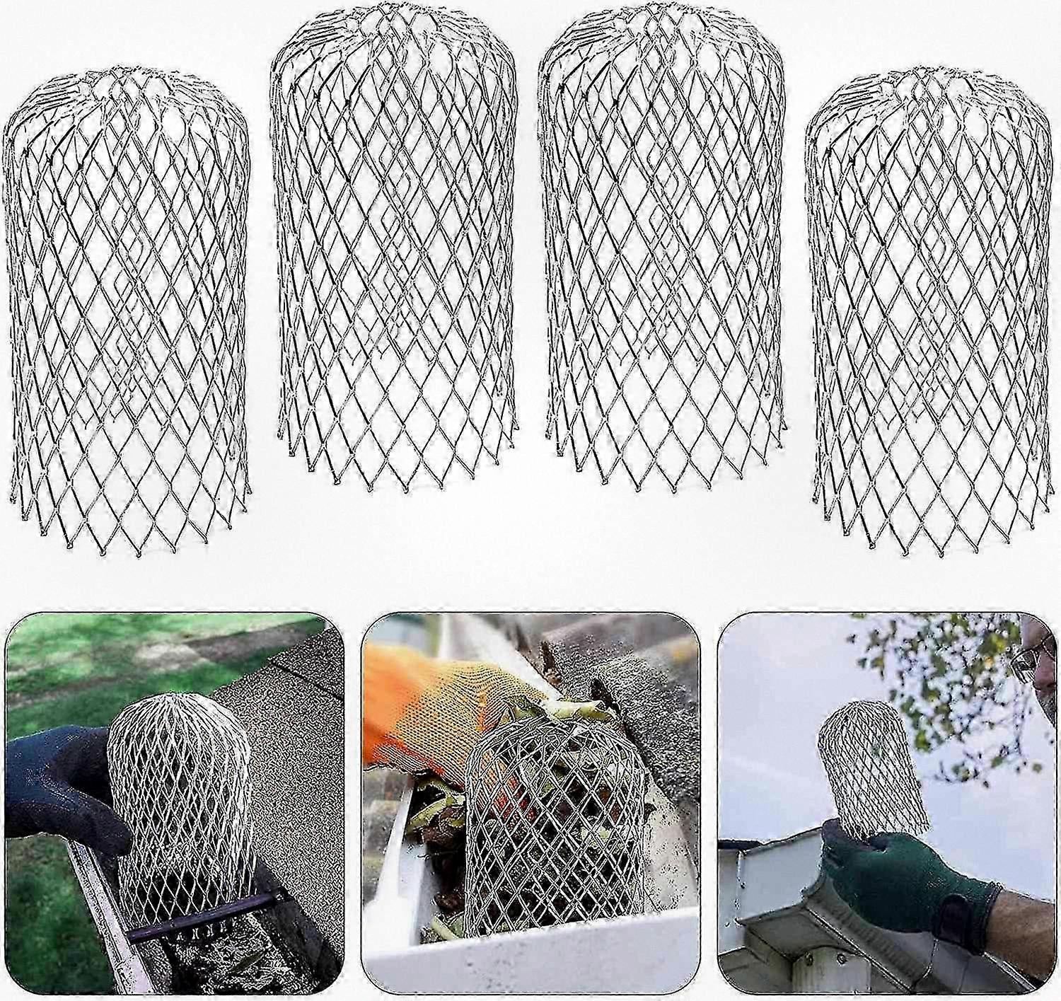 4 Pack Expandable Metal Gutter Guard - Aluminum Leaf Filter for Gutters