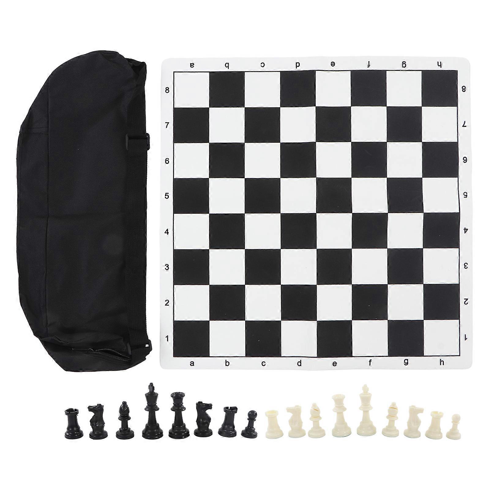 Chess Piece Set, PS Plastic, 32 Chessmen, PU Chessboard, Storage Bag