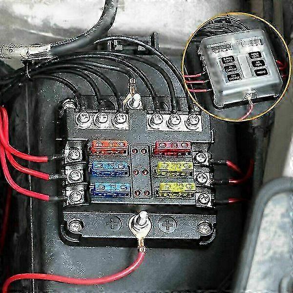 Yacht Steel Tableau électrique 12 V – 6 Fusibles Et Interrupteurs étanches, Dimensions 170 X 115 Mm