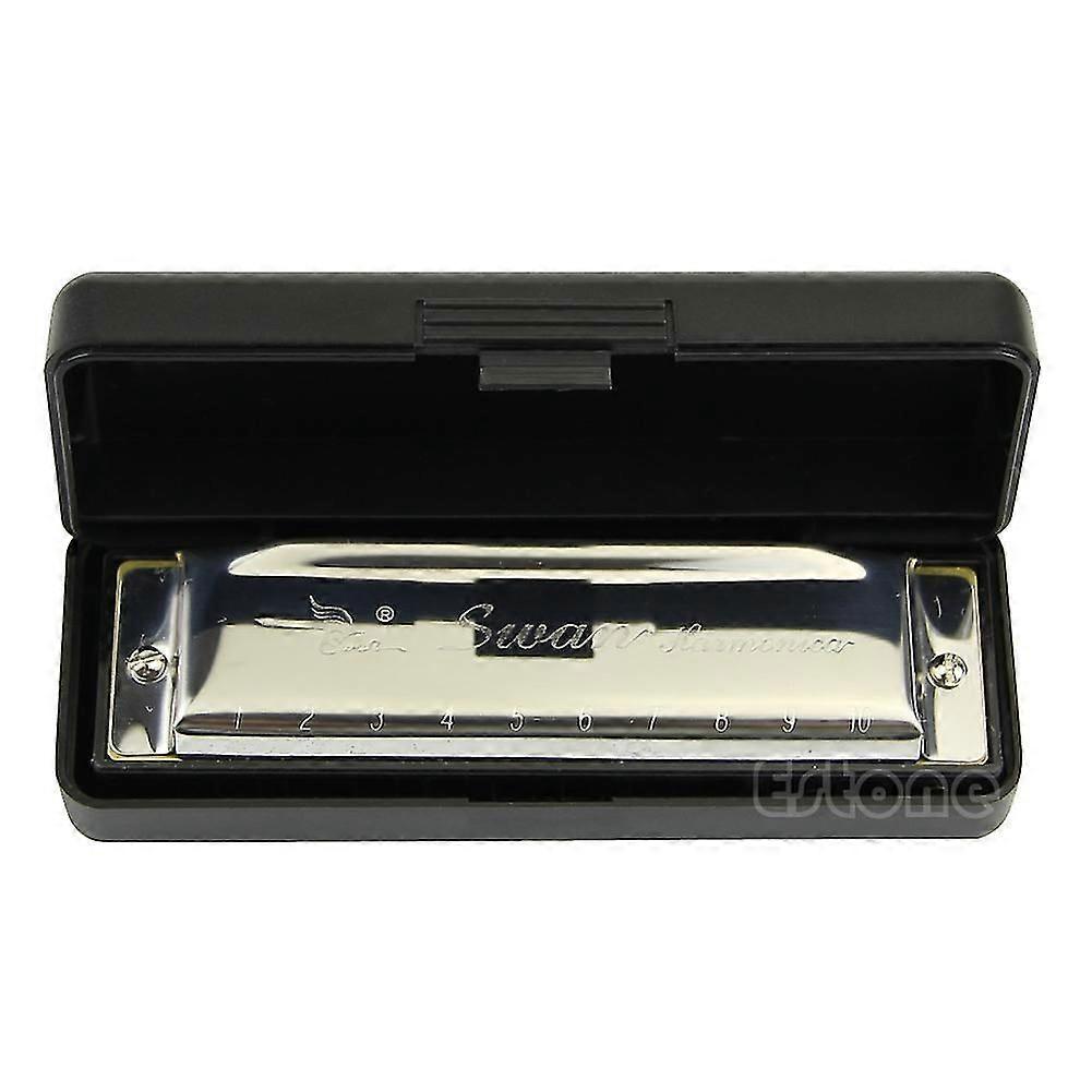 New Swan Harmonica 10 Hole For Key Of C For Blues Rock Jazz Folk Harmonicas Silv