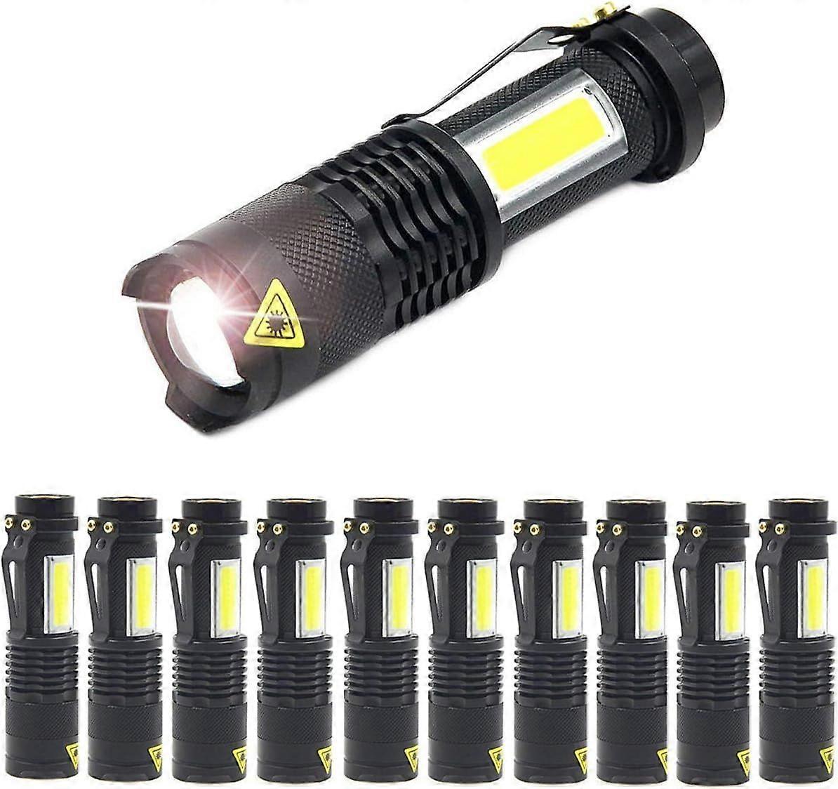 COB LED Flashlights,Ultra Bright 4 Modes Mini Handheld Torch,Waterproof Pocket Lights Handheld Flashlight(Black)