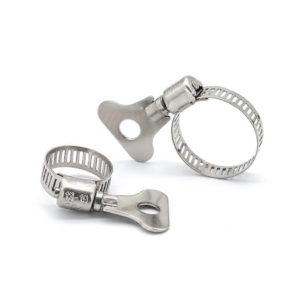 Worm Gear Hose Clamp Adjustable 6-63mm Key Clamp Hose Clip for Water Pipe Dryer Vent, 10pcs 13-19mm Size