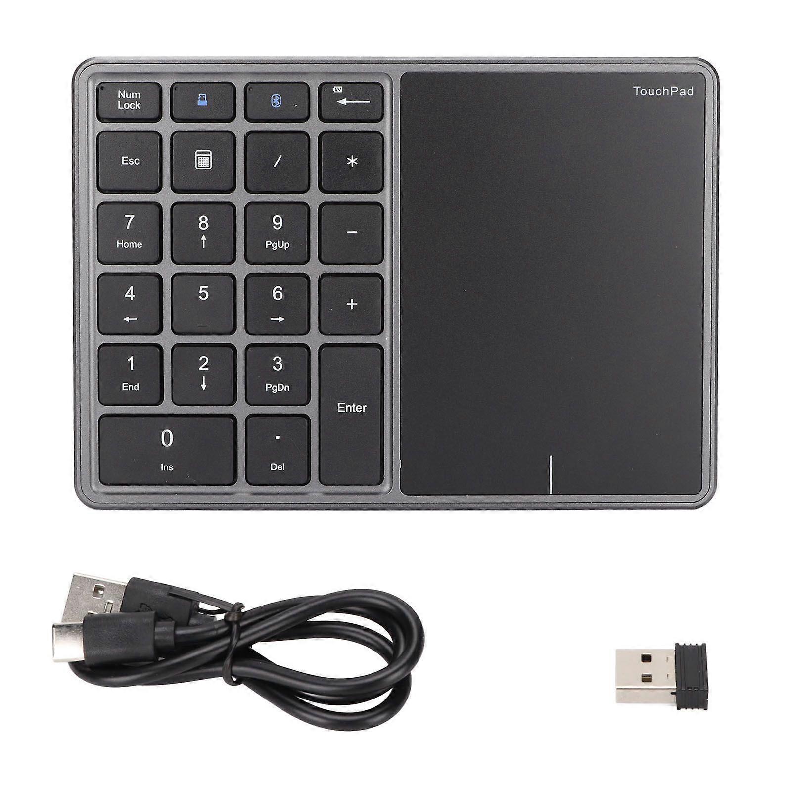 Wireless Numeric Keypad with Touchpad and Ergonomic Design