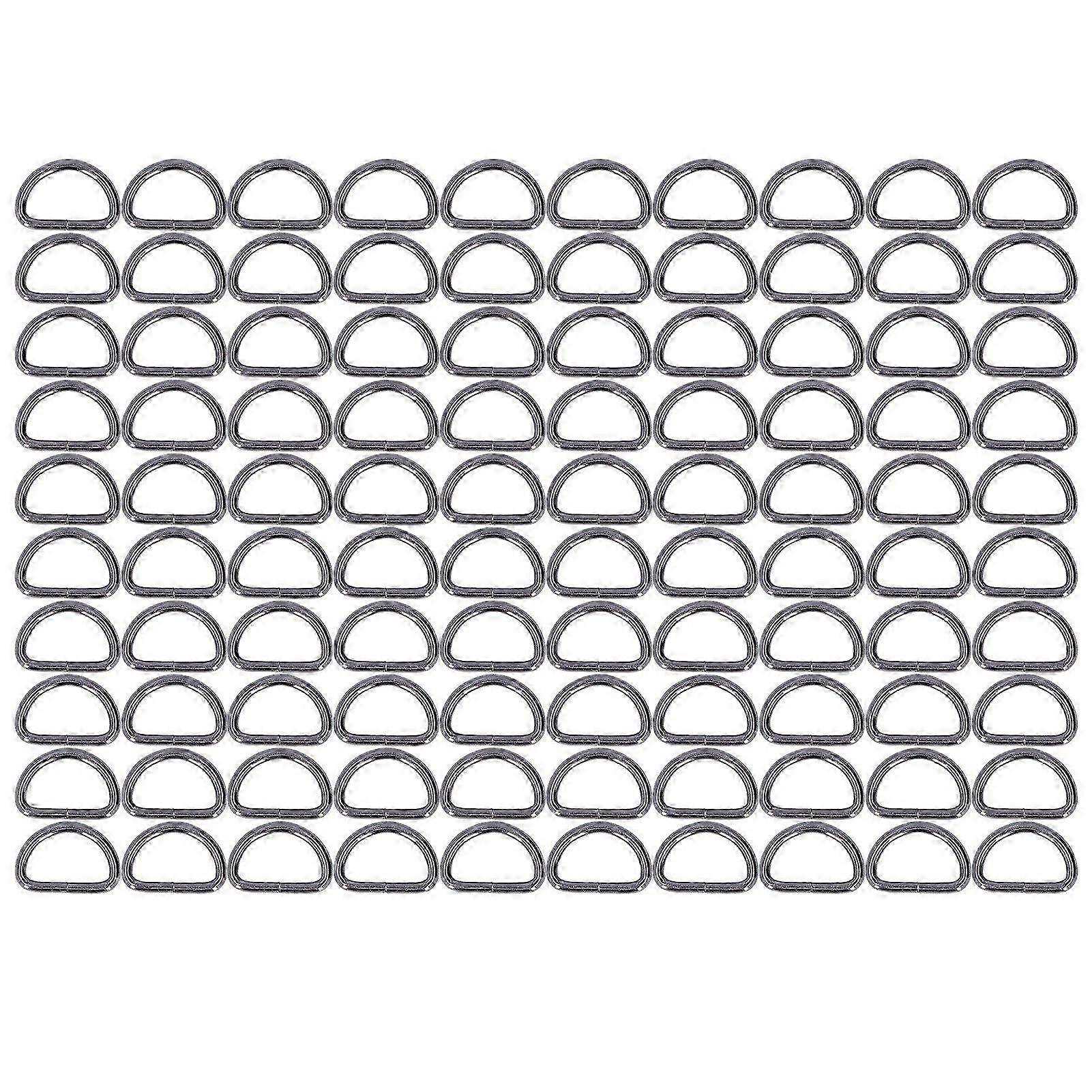 100pcs D Rings Durable Wearable Easy Replaceable Convenient Practical Compact Bag Buckles for NecklacesGray 2x15x10mm