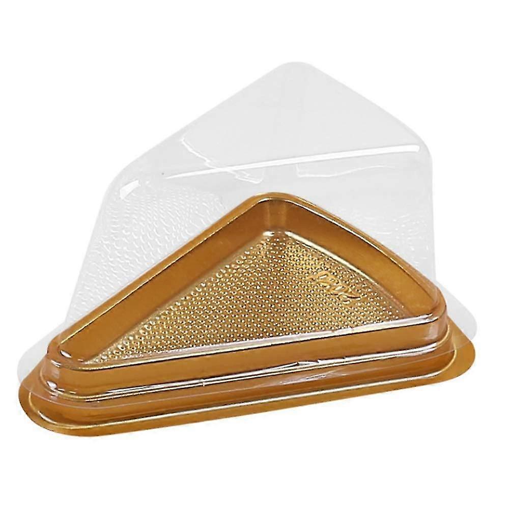 100pcs Cake Slice Container Cheesecake Cake Slice Container Holder Transparent Plastic Cakes Box