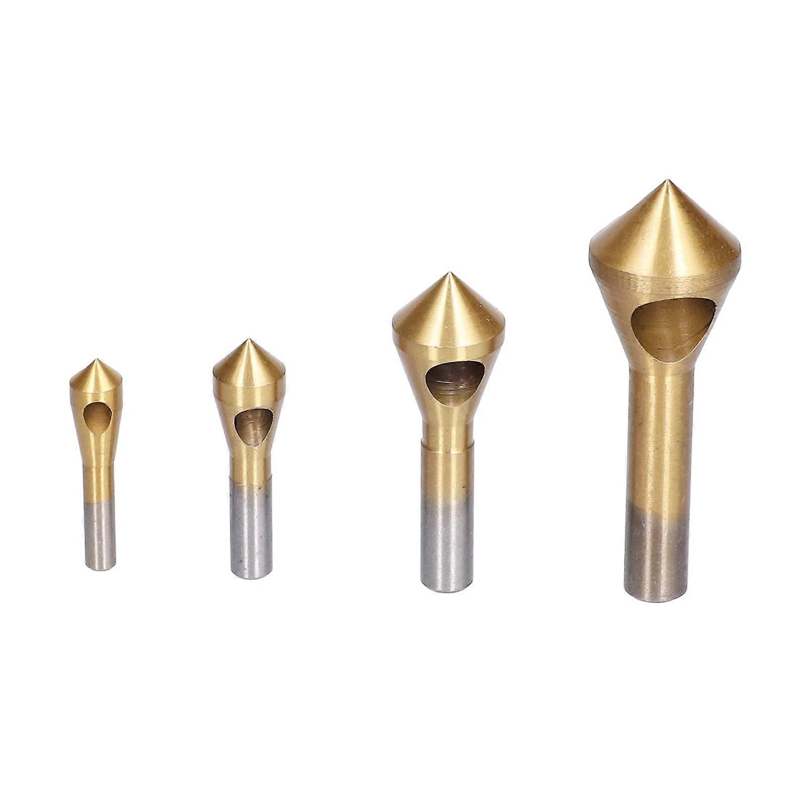 Countersink Drill Bit Set for Metal, 4pcs High-Speed Steel Tapered Countersink Bits for Wood, Metal, PVC