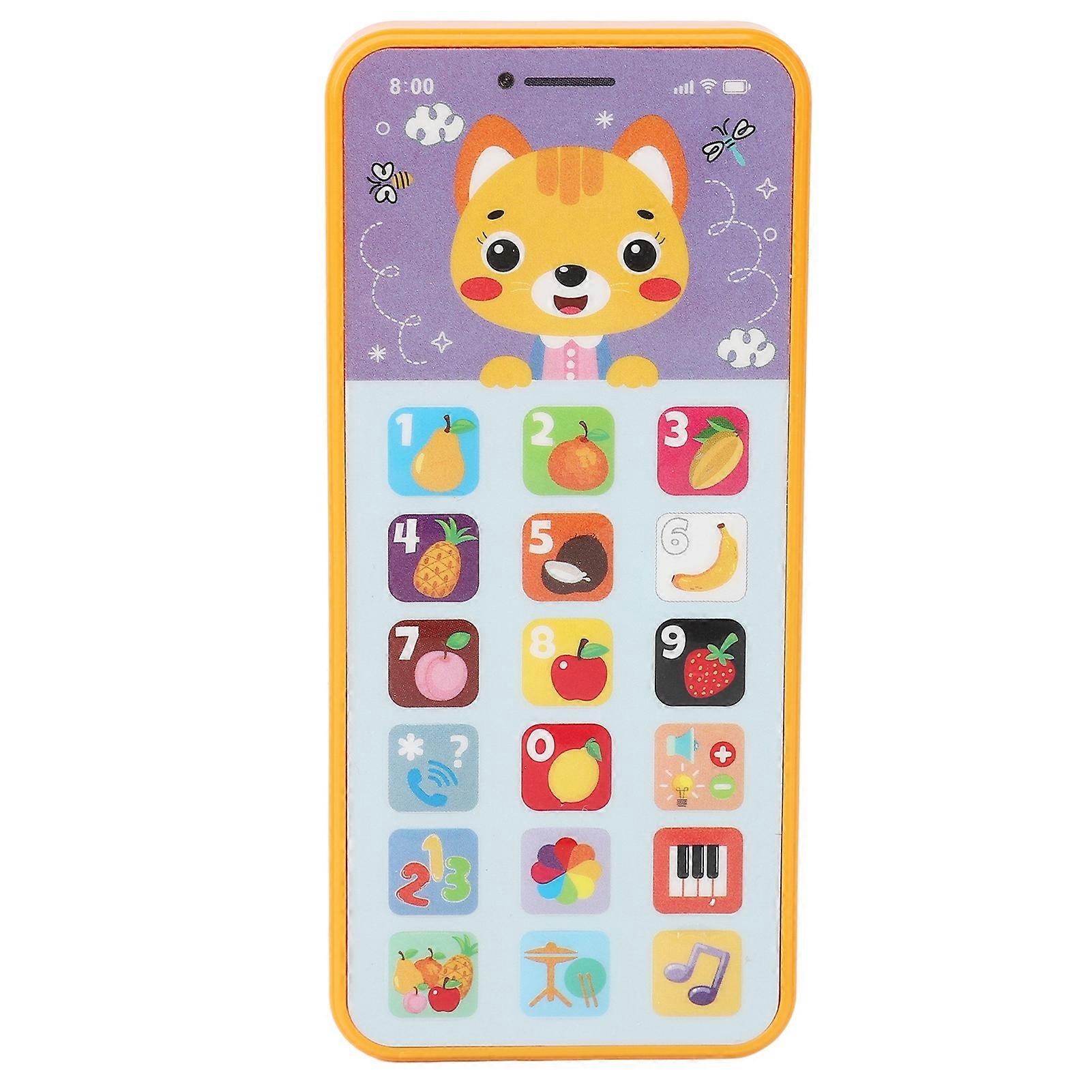 Baby Cell Toy 18 Buttons 6 Modes USB Charging Multifunction Early Education Simulation Toddlers Phone Toys Orange