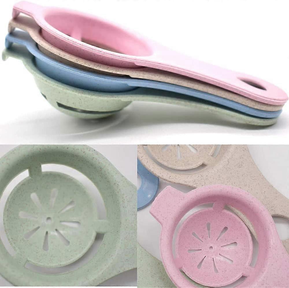 4 Pcs Egg Separator Wheat Straw Egg White Egg Yolk Filter Egg White Egg Strainer Kitchen Baking Tool