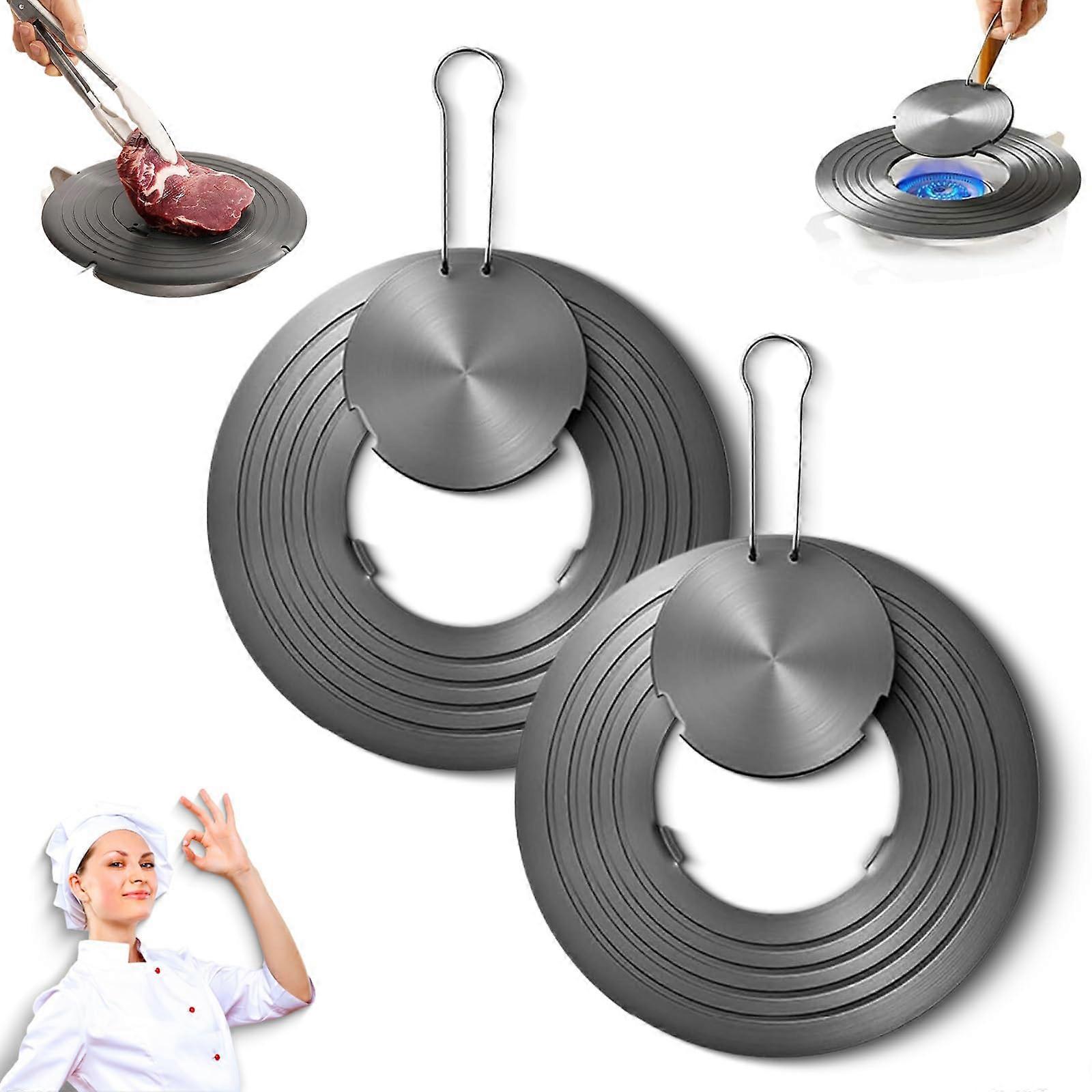 Heat Conduction Plate for Gas Stove, with Removable Middle, NonSlip (2 Pcs)