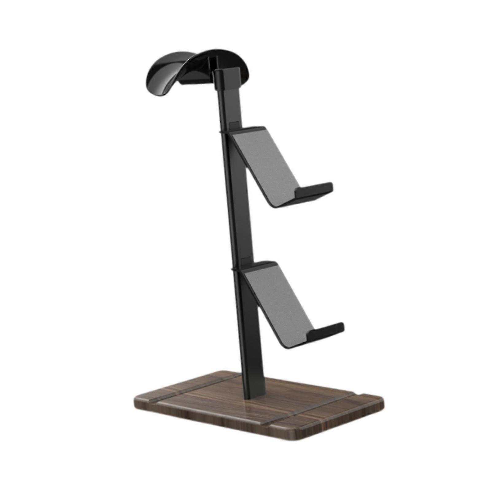 Headset Stand Gamepad Stand Gamer Gift Gaming Accs,Multipurpose,Table Display Stand,Storage Shelf Holder Game Controller Rack-color: Brown