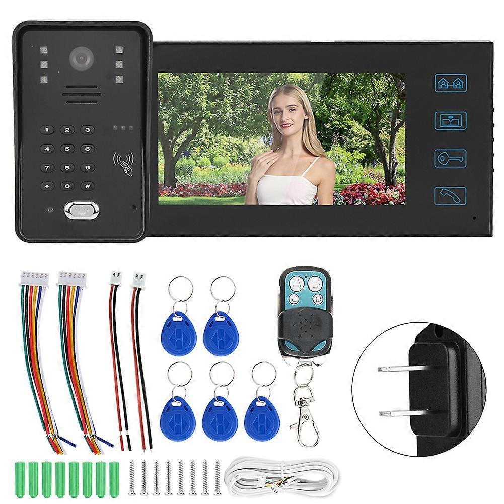 7" Video Intercom Doorbell - Night Vision, Touchscreen, and Multiple Unlock Options