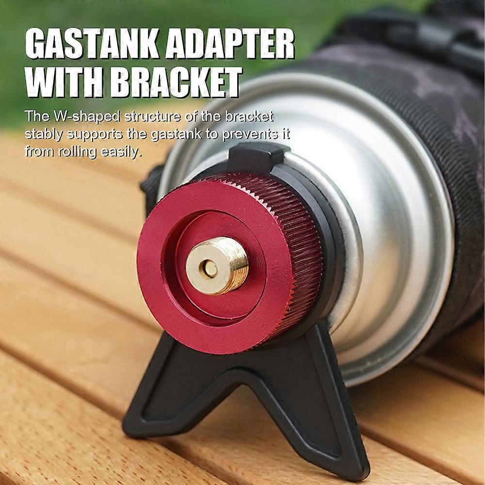 Outdoor GasTank Adapter with Bracket GasTank Refill Tool Camping Furnace Converter Portable Self-Sealing GasTank Adapter Furnace Accessory